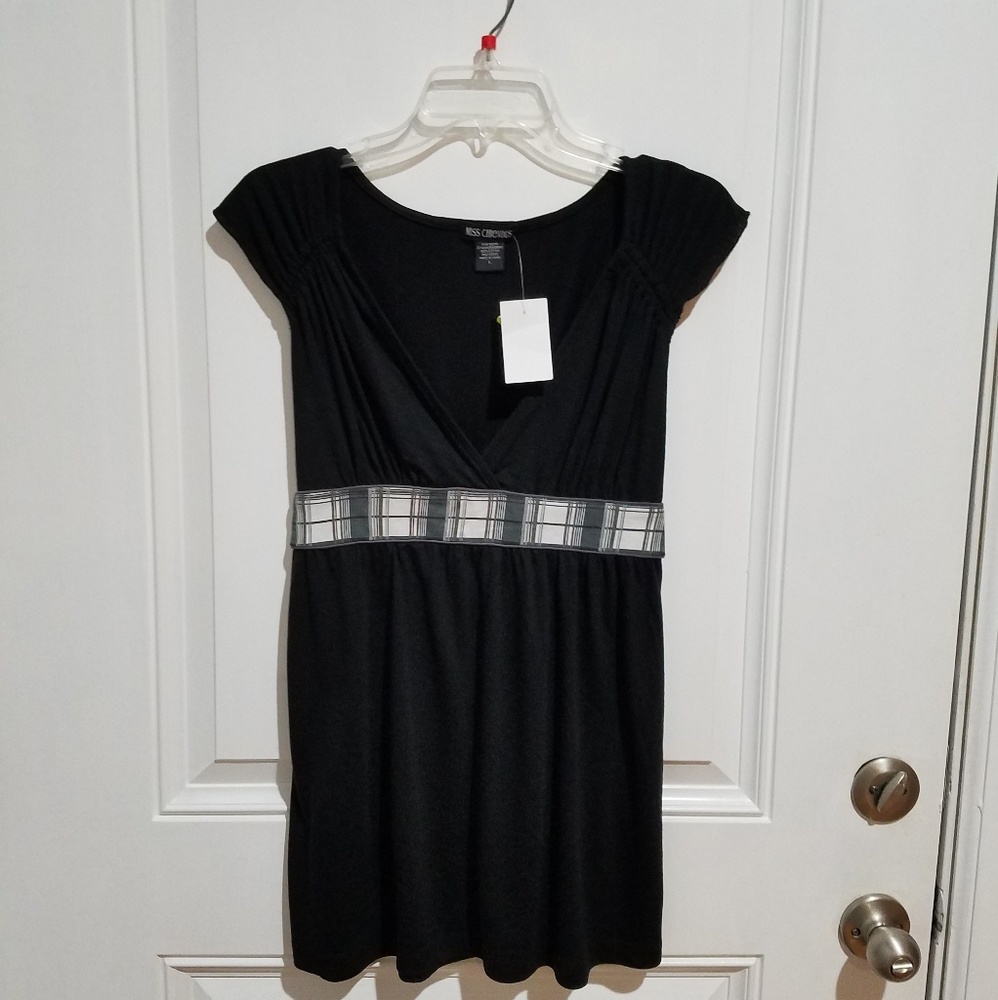 MissChievious Empire Waist w/ Plaid Band Blouse